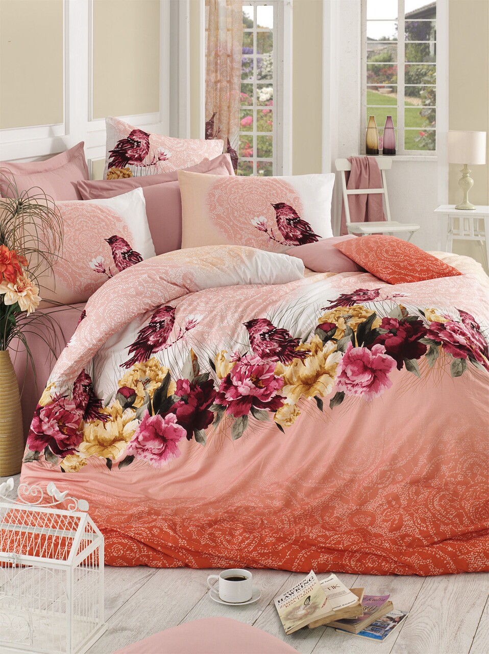 Lenjerie de pat pentru o persoana, Pearl Home, 172PRL08451, 2 piese, bumbac ranforce, multicolor - imagine 4